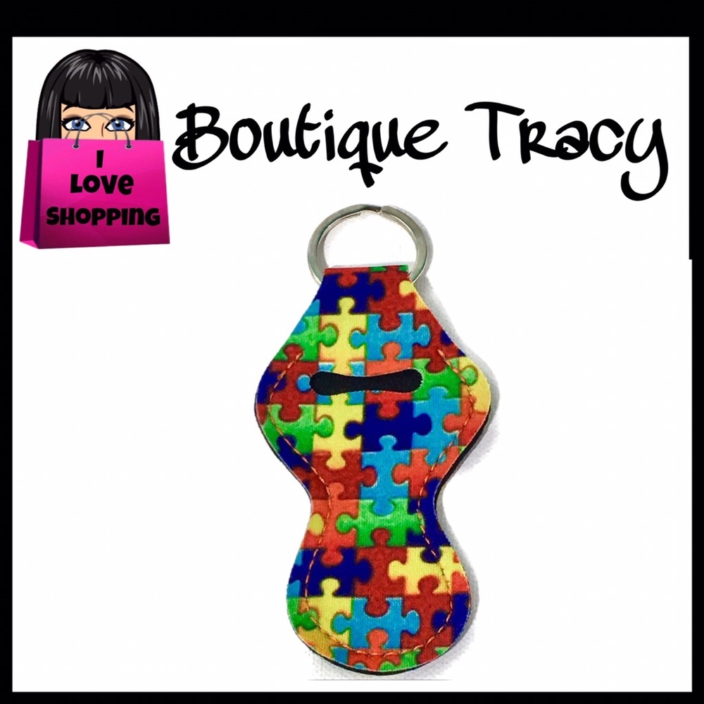 Brand New Autism Chapstick Holder Keychain